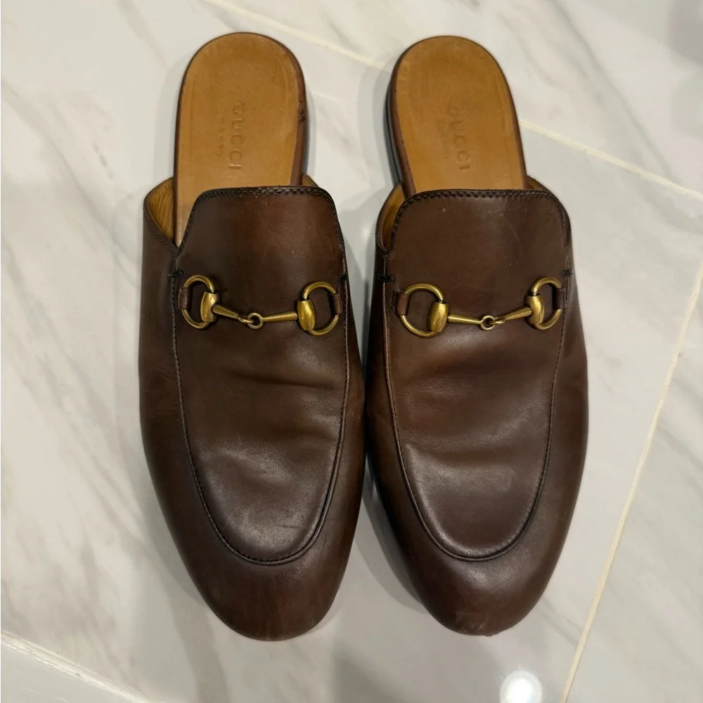 Gucci Princetown Brown Leather Mule - Picture 1 of 6